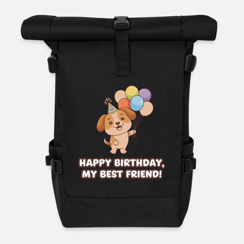 DOGS - Roll Top Backpack - black