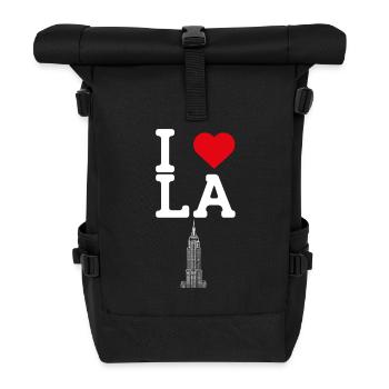 I Love LA Cool Heart Flag Los Angeles America Wortspiel - Rolltop Rucksack - Schwarz - Vorne
