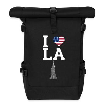 I love LA Los Angeles Empire Cool Heart Flag Wortspiel - Rolltop Rucksack - Schwarz - Vorne
