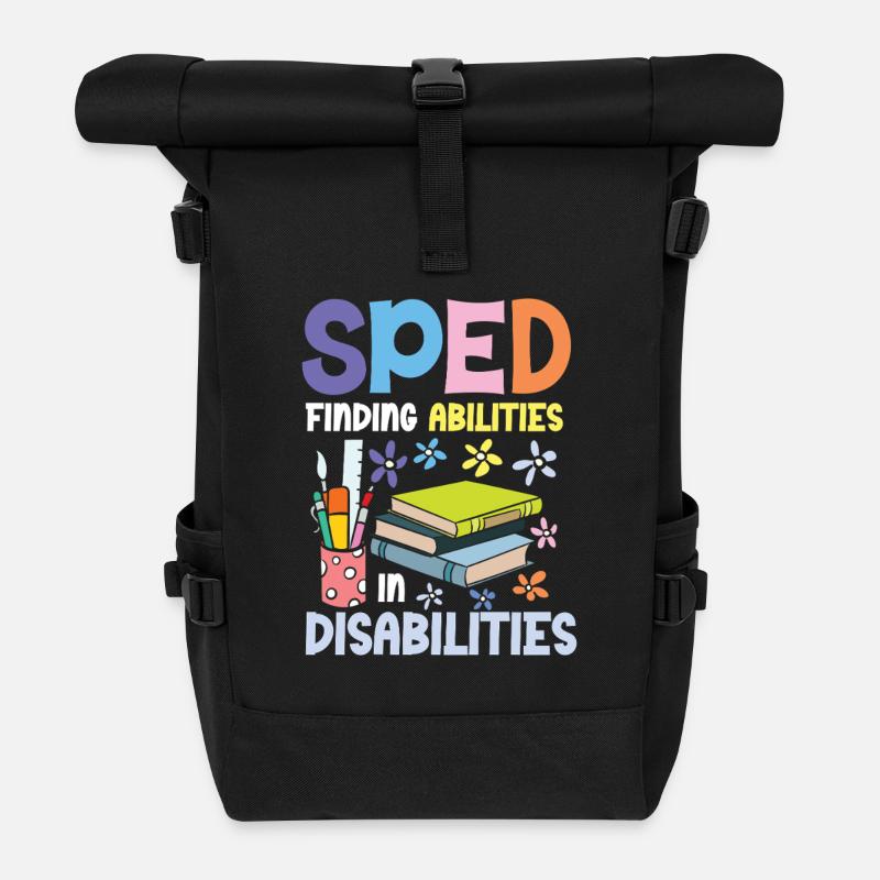 Éducation spécialisée : Capacités en situation de handicap - Sac à dos roll top - noir