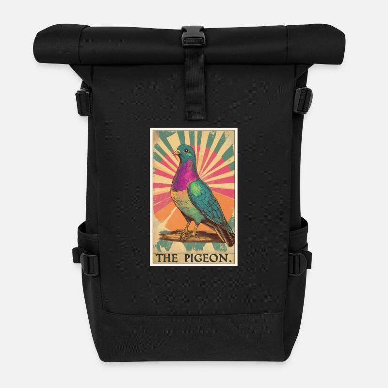 Tauben Taube - Rolltop Rucksack - Schwarz