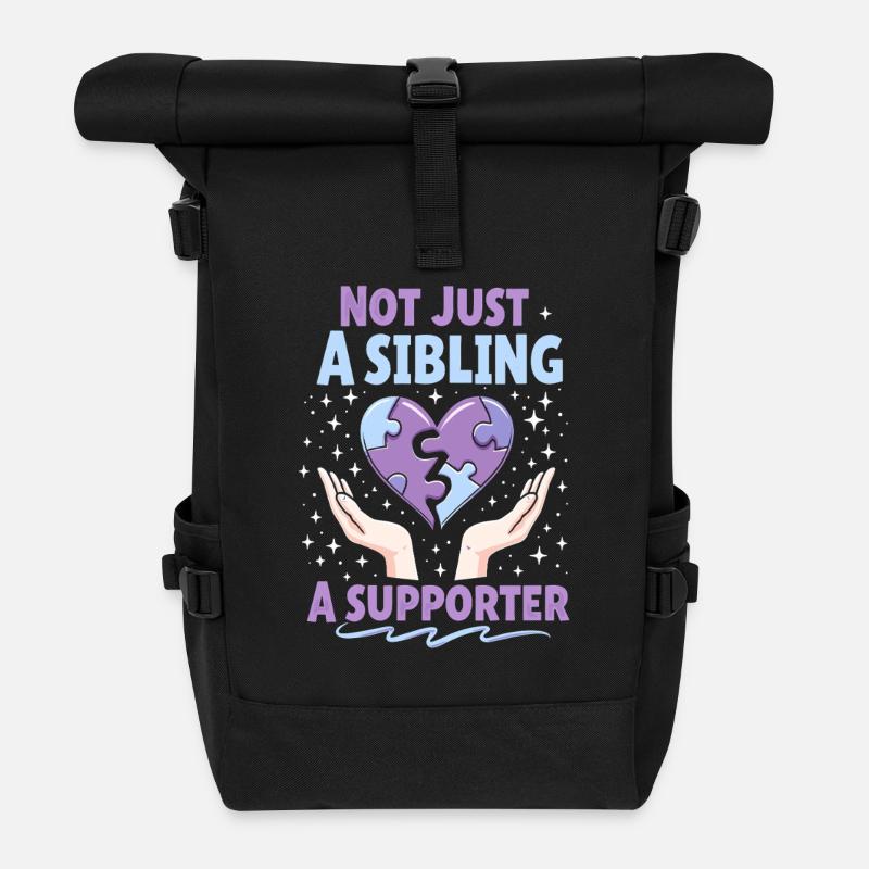 Autismus -geschwister - Rolltop Rucksack - Schwarz