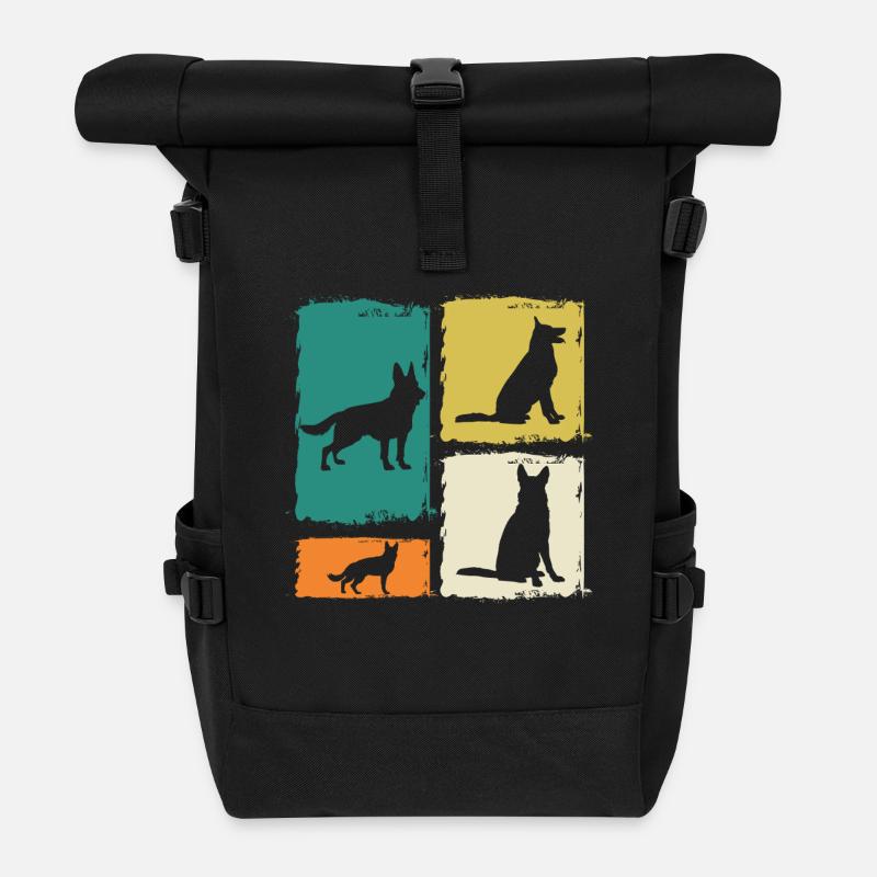 Hund Deutscher Schäferhund - Rolltop Rucksack - Schwarz