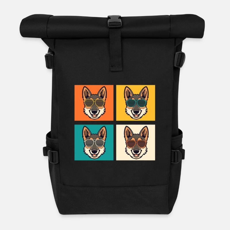 Hund Deutscher Schäferhund - Rolltop Rucksack - Schwarz
