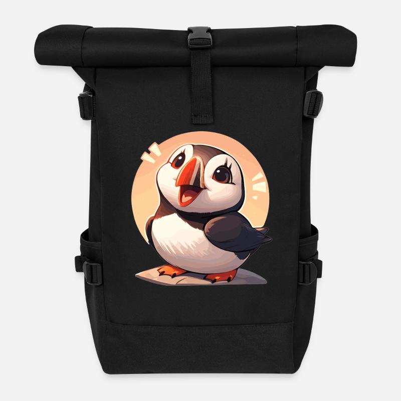 Papageientaucher - Rolltop Rucksack - Schwarz