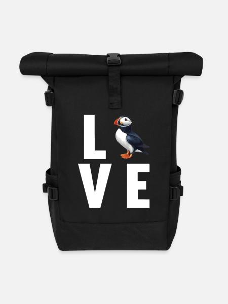 Papageientaucher - Rolltop Rucksack - Schwarz