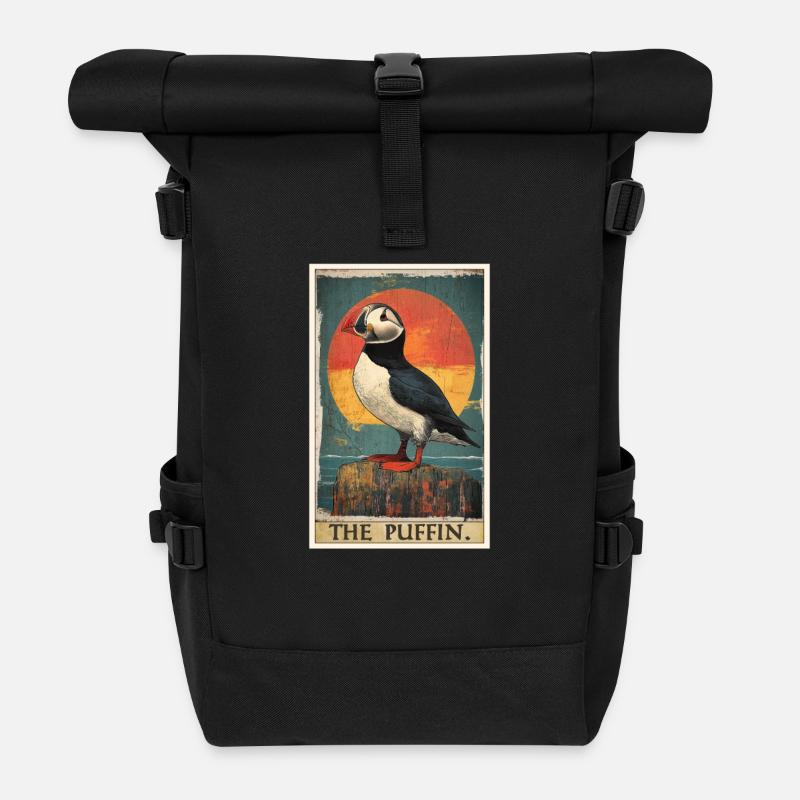 Papageientaucher - Rolltop Rucksack - Schwarz