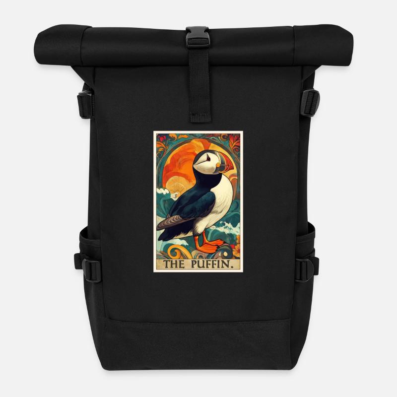 Papageientaucher - Rolltop Rucksack - Schwarz