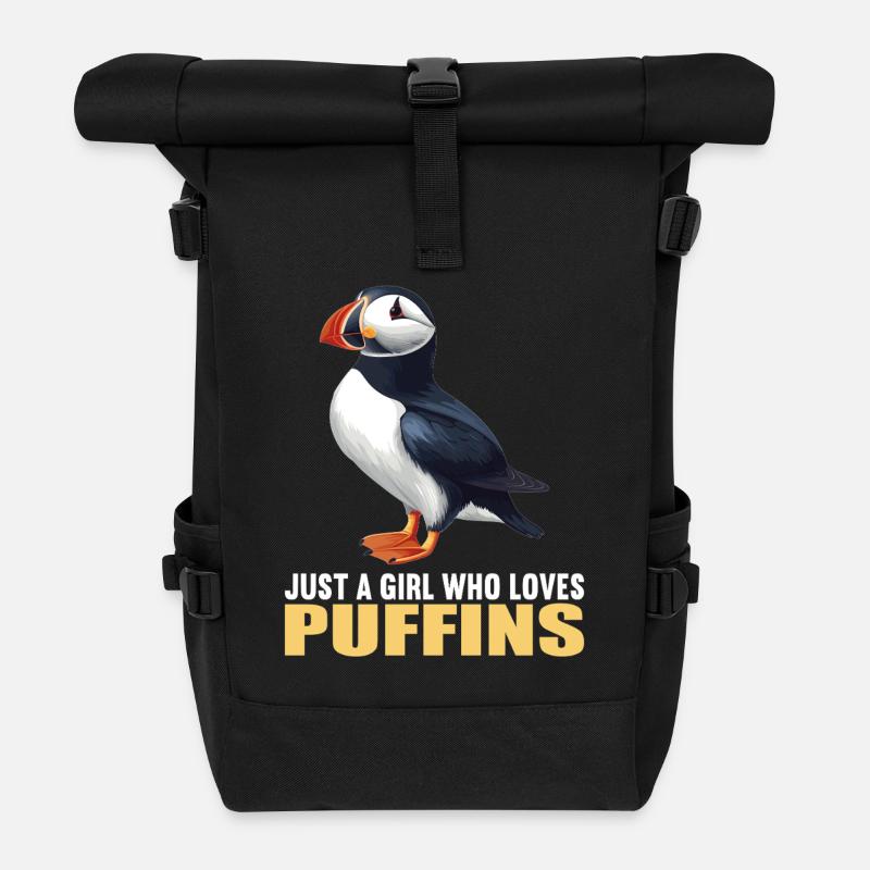 Papageientaucher - Rolltop Rucksack - Schwarz