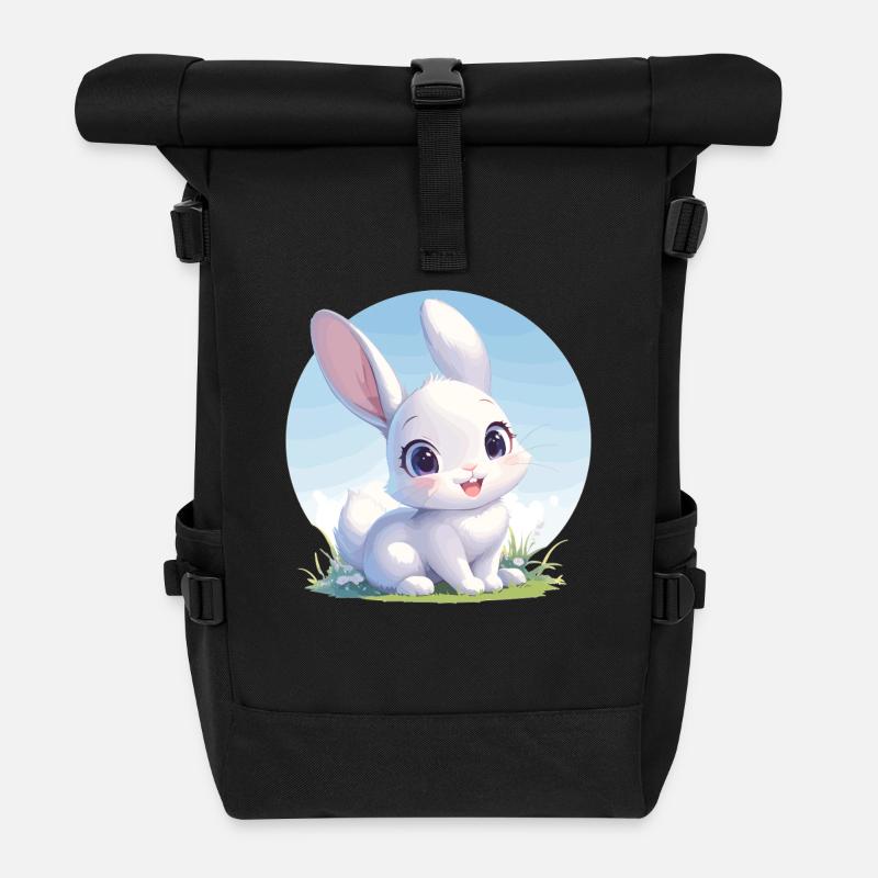 Hasen Hase - Rolltop Rucksack - Schwarz