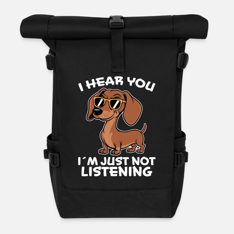 Dackel Spruch Dackel Hund Lustiges Dackel Geschenk - Rolltop Rucksack - Schwarz