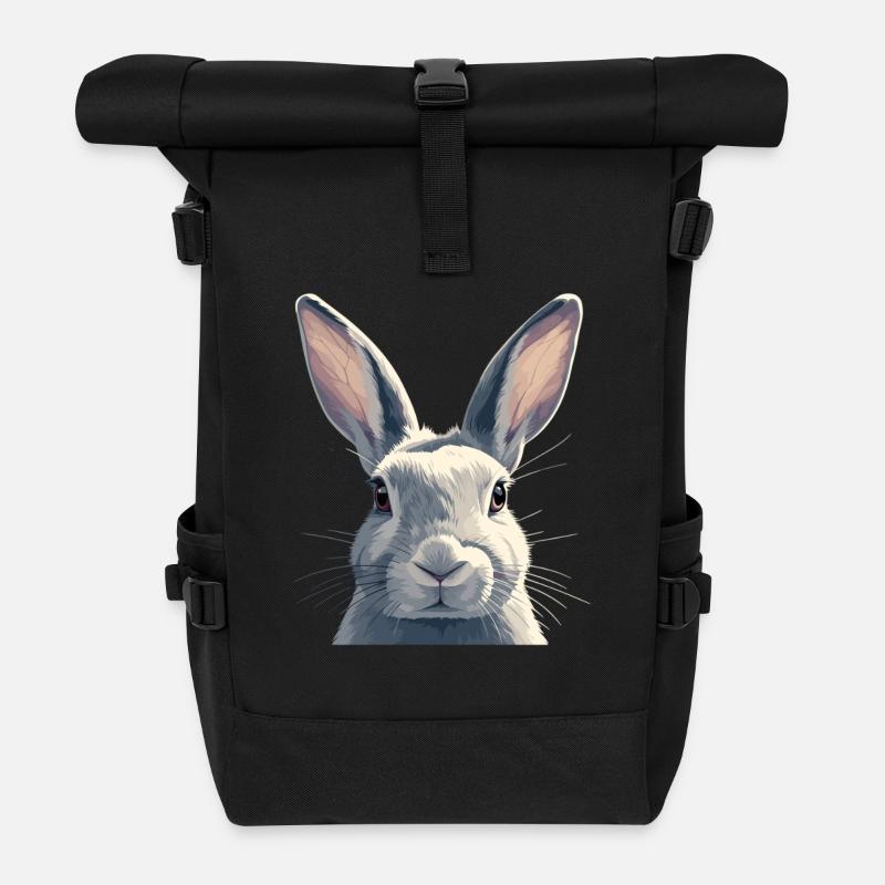 Hasen Hase - Rolltop Rucksack - Schwarz