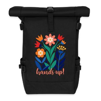 Fleurs - Printemps - Été - Fleurs - Sac à dos roll top - noir - Devant