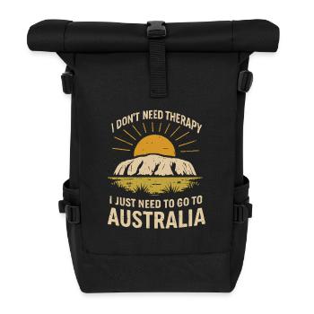 Ich brauch keine Therapie, nur Australien - Rolltop Rucksack - Schwarz - Vorne