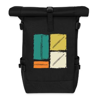 Flötist Querflöte - Rolltop Rucksack - Schwarz - Vorne