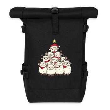 Schaf Weihnachten Christbaum - Rolltop Rucksack - Schwarz - Vorne
