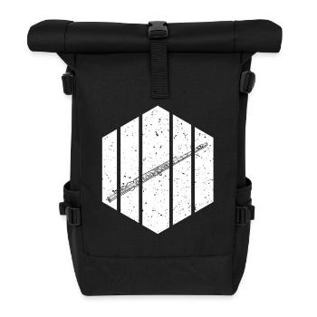 Flötist Querflöte - Rolltop Rucksack - Schwarz - Vorne