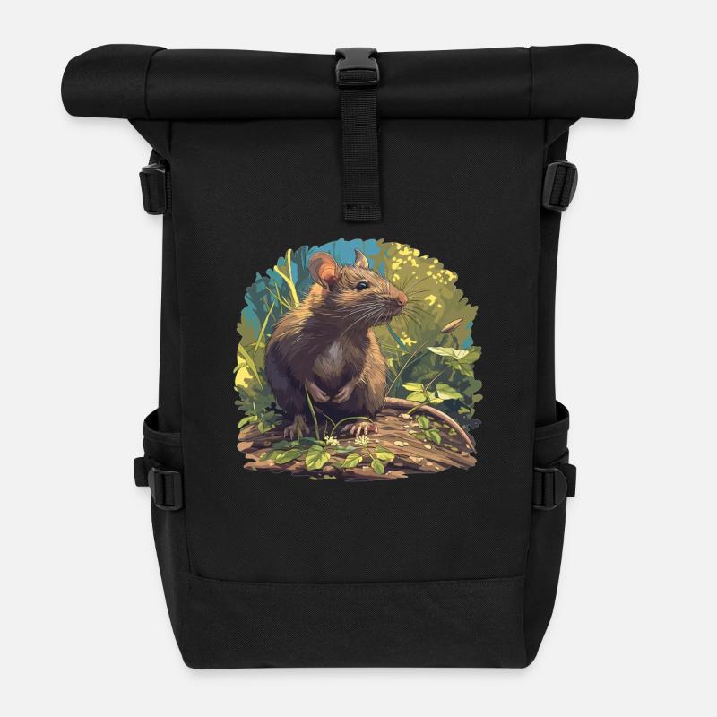 Ratten Ratte - Rolltop Rucksack - Schwarz