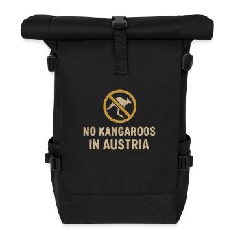 No kangaroos in Austria - Roll Top Backpack - black - Front