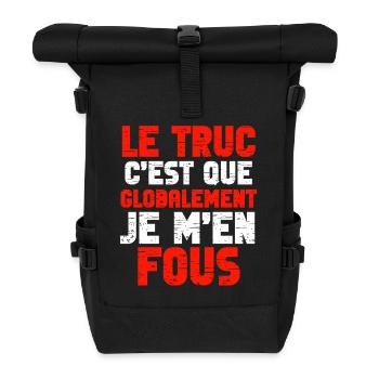 Je m’en fous globalement - Sac à dos roll top - noir - Devant