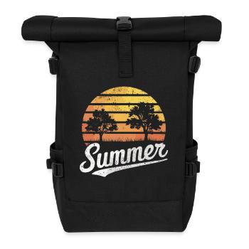 Sunset Forest Summer - Roll Top Backpack - black - Front