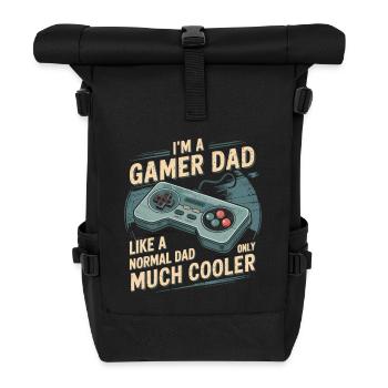 Dad Gamer Shirt – Retro Gaming Shirt - Roll Top Backpack - black - Front