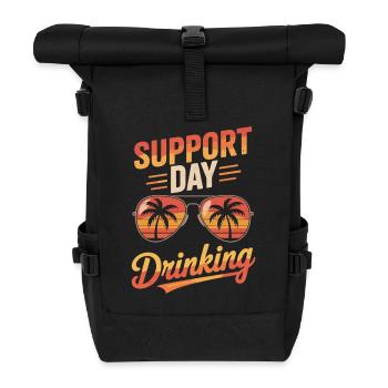 Support Day Drinking with sunglasses - Roll Top Backpack - black - Front