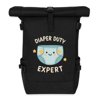 Diaper change pro - Roll Top Backpack - black - Front