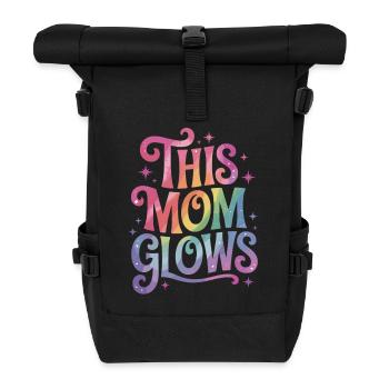 Maman lumineuse – Style arc-en-ciel - Sac à dos roll top - noir - Devant