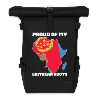 Stolz Auf Meine Eritreischen Wurzeln - Rolltop Rucksack - Schwarz - Vorne