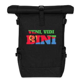 Eritrea Veni Vidi Bini Farbenfroh - Rolltop Rucksack - Schwarz - Vorne