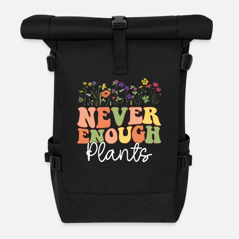 Never Enough Plants - Rolltop Rucksack - Schwarz