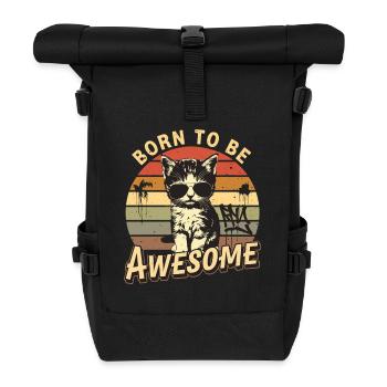 Né pour être génial - Sac à dos roll top - noir - Devant