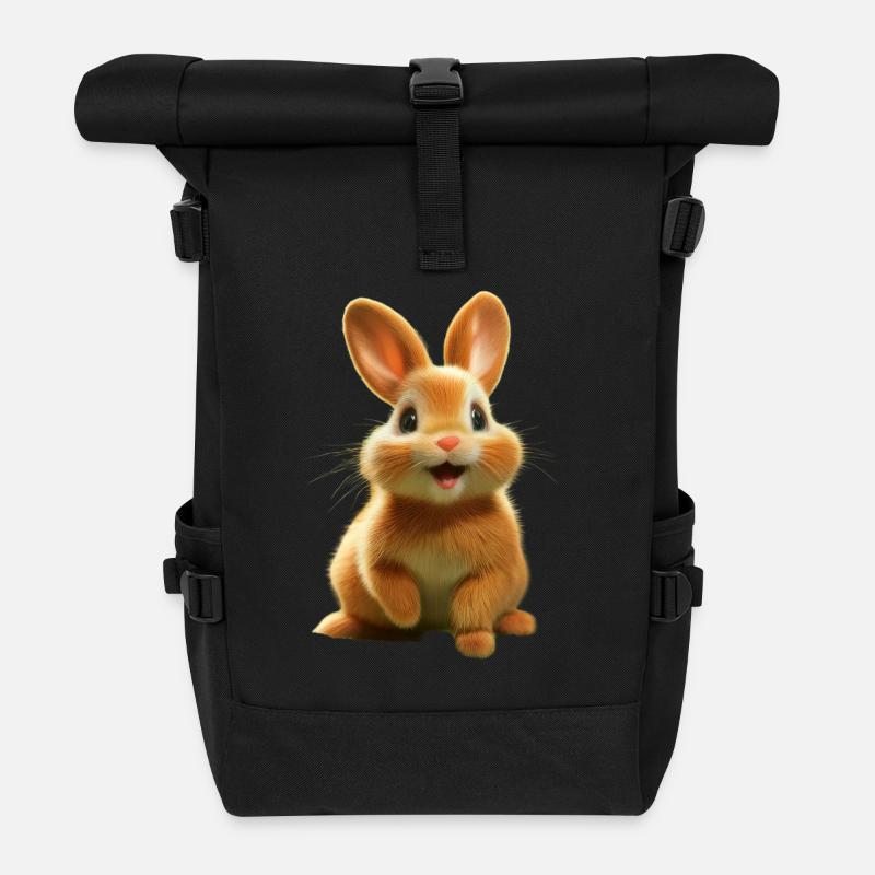 Lapin de Pâques - Sac à dos roll top - noir