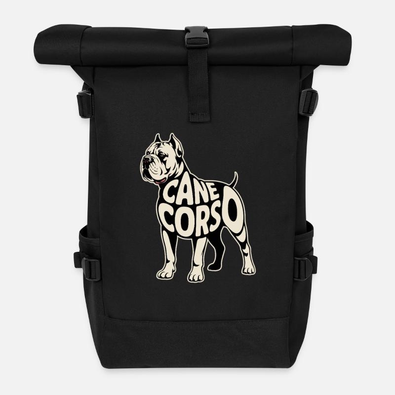 Cane Corso Hund Starkes Statement für Alle - Rolltop Rucksack - Schwarz
