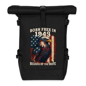 Né libre en 1943 – 82 ans Libre à cause de - Sac à dos roll top - noir - Devant