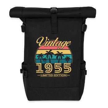 1955 Vintage Retro Geburtstagsgeschenk - Rolltop Rucksack - Schwarz - Vorne
