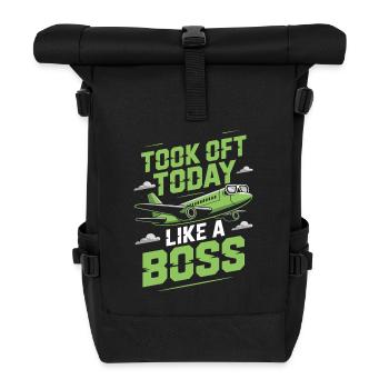First time flying Travel Memory Sky - Roll Top Backpack - black - Front