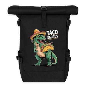 Taco meets dino - Roll Top Backpack - black - Front
