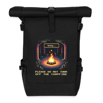 Bushcraft Campfire Survival Tent Adventure Pixel - Roll Top Backpack - black - Front