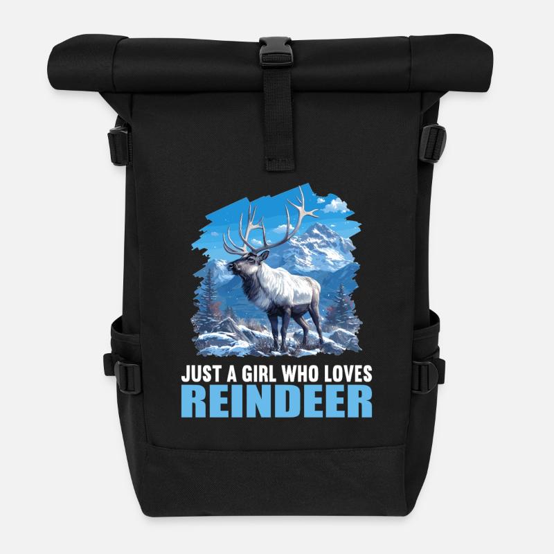 Rentiere Rentier - Rolltop Rucksack - Schwarz
