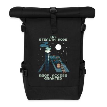 Chimney Sweep Stealth Roof Access Retro Pixel - Roll Top Backpack - black - Front