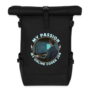 Codeur en ligne Ma passion Mon informatique en ligne - Sac à dos roll top - noir - Devant