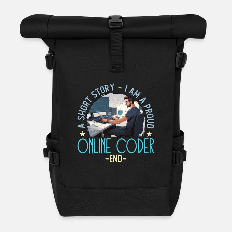 Online Coder A Short Story I Am A Web Developer - Rolltop Rucksack - Schwarz