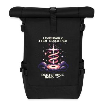 Occupational Therapy Theraband Training Healing Retro - Roll Top Backpack - black - Front