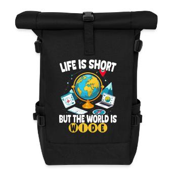 Geografische Informationssysteme The World Is Wide - Rolltop Rucksack - Schwarz - Vorne