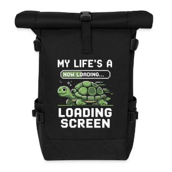 Turtle in the loading screen - Roll Top Backpack - black - Front