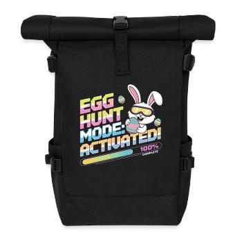 Egg Hunt Mode: Aktiviert - Osterhasen-Spaß für - Rolltop Rucksack - Schwarz - Vorne