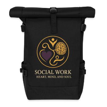 L’assistante sociale soutient le - Sac à dos roll top - noir - Devant