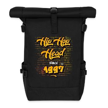 Hip-Hop Head seit 1997 - 28 Jahre Real Vibes - Rolltop Rucksack - Schwarz - Vorne